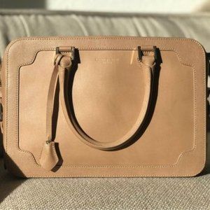 Aspinal Of London Leather Sofia Handbag Bag w/ red poppy interior